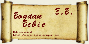 Bogdan Bebić vizit kartica